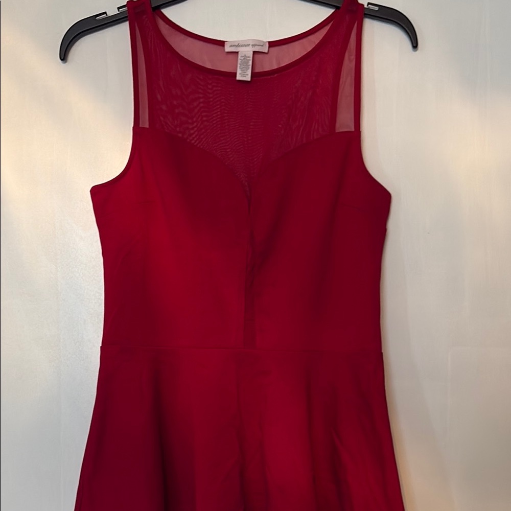 Ambiance Vibrant Red Mesh Top